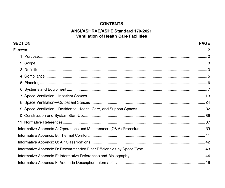 ANSI ASHRAE ASHE 170-2021 pdf free download - Ventilation of Health ...