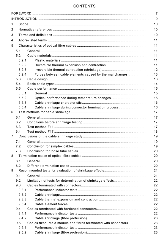 IEC TR 62959-2021 pdf free download - Optical fibre cables – Shrinkage ...